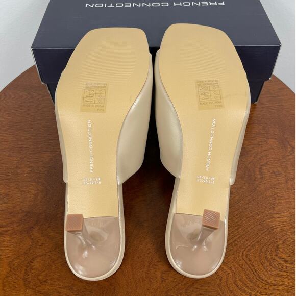 New French Connection Kelly Toe Loop High Heel Sandals in Nude Women's Size 9.5 - Picture 8 of 8